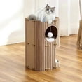 thumbnail image 4 of Daiosportswear 2-Story Indoor House, Cozy Bed Condo with Washable Mats, Polyester, 37x37x60in, Multi-Cat Hideaway Tunnel, Play & Rest Area, Pet Furniture, Nap Spot, 4 of 6
