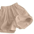 thumbnail image 7 of NAISIBABY Girls Shorts, Elastic Waist Wide Leg Loose Pleated Summer Causal Shorts Khaki 3T, 7 of 7