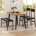 thumbnail image 3 of EDTara Compact 4-Piece Kitchen Table Set, Metal Frame Dining Table With 2 Chairs and Bench for Small Apartments, 3 of 6