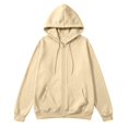 thumbnail image 7 of Mens Zip Up Hoodie Long Sleeve Fleece Casual Hooded Sweatshirts Athletic Full Zip Jacket with Pockets Camel L, 7 of 7