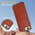 thumbnail image 4 of Allytech Wallet Case for iPhone 8 Plus/7 Plus - 2 Card Holder - Military Grade Drop Protection - Ultra Slim & Protective - Premium PU Leather Shockproof Phone Case for Women & Men - Brown, 4 of 7
