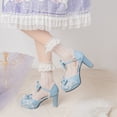 thumbnail image 4 of SACFOF Kawii Shoes Bow Pearl Heels Lolita Platform Heels for Women Lace Cute Mary Janes Pumps, 4 of 6