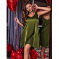 thumbnail image 4 of Ekouaer Women's Sleeveless V Neck Satin Nightgown, 4 of 6