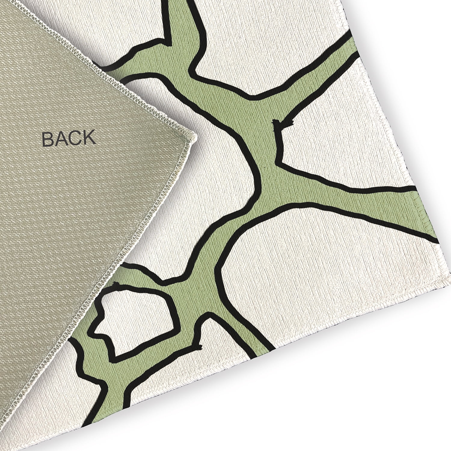 Simply Daisy 4' x 6' Green Petal Lines Spring Chenille Indoor/Outdoor Rug