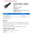 thumbnail image 2 of Heater Hose Connector - Compatible with 1986 - 1989, 1997 - 2000 Ford F-150 1987 1988 1998 1999, 2 of 2