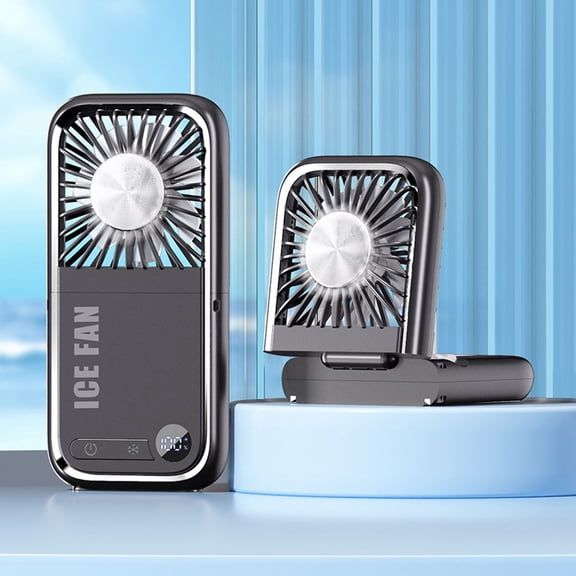 Portable Foldable Semiconductor Fan, Rechargeable Neck Fan with Cooling, Personal Mini Fan for Summer Outdoor and Travel