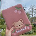thumbnail image 2 of Funda para portátil, delgada, resistente a los golpes, bonita funda protectora de algodón con forma de oso de cereza de dibujos animados para portátil de 11 pulgadas, 2 of 6