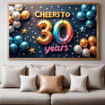 thumbnail image 6 of LUUFILx Cheer's 30 Years Anniversary Backdrop Celebration Banner Gold Decoration Background Party Supplies Photography Props Event Decor, 6 of 7