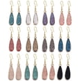 thumbnail image 1 of Pendientes para mujer, regalos de moda para mujer, pendientes de gota de cristal de ópalo con lágrimas de cuarzo ovaladas para mujer, 12 pares de pendientes de moda., 1 of 5