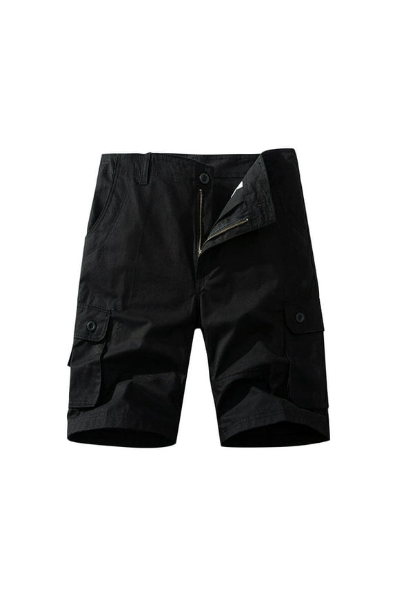 Men's Cargo Shorts on Clearance Men's Tactical Cargo Pants Casual Fishing Hiking Outdoor Shorts Summer Short with Multi Pockets Mens Clothes Clearance Black,L