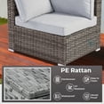 thumbnail image 4 of Ovios 8 Pieces Patio Fire Pit Set Outdoor Rattan Sectional Sofa Conversation Set with Swivel Rocking Chair and Side Table,Gray, 4 of 8