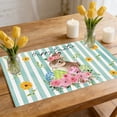 thumbnail image 5 of CREATITOY Cross-Border Hot Selling Easter Table Mat Flower Rabbit Egg Farmhouse Country Table Mat Decor Linen Print Heat Insulation for Easter Holiday, 5 of 6