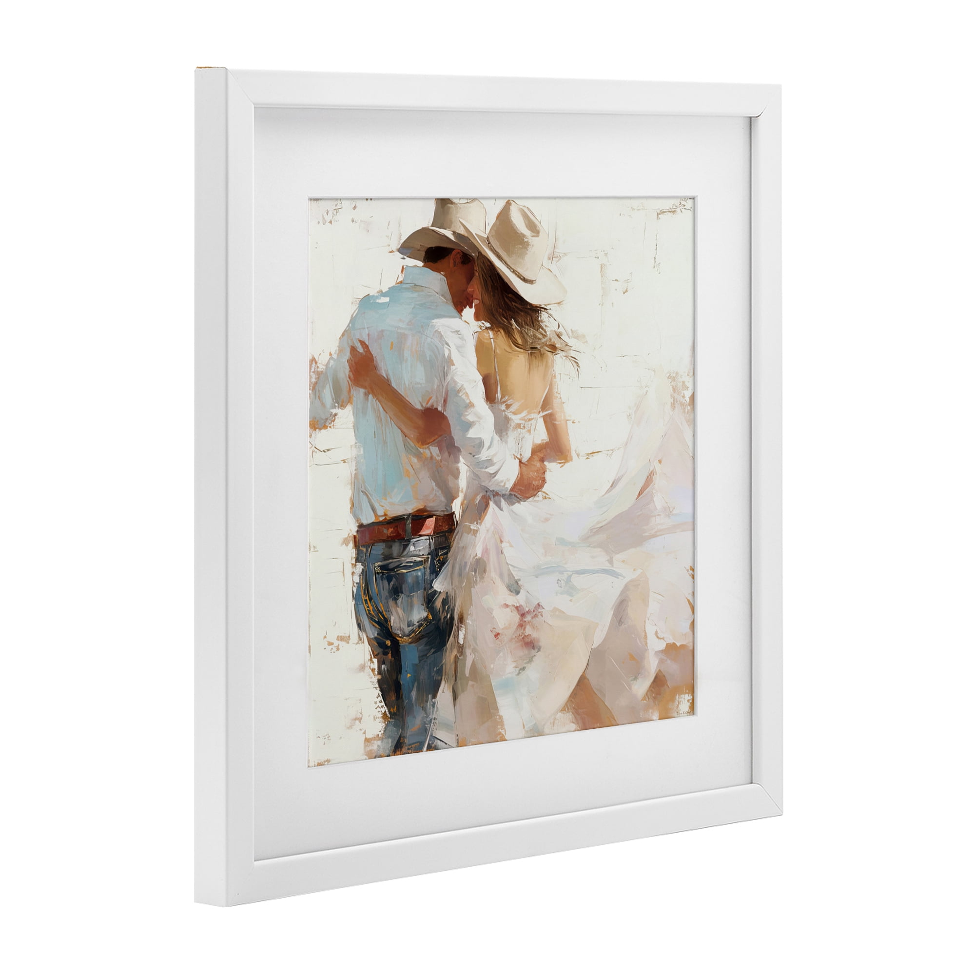 Stupell Industries Cowgirl Romance Couple White Framed Print Under Glass, design by Tina LeCour