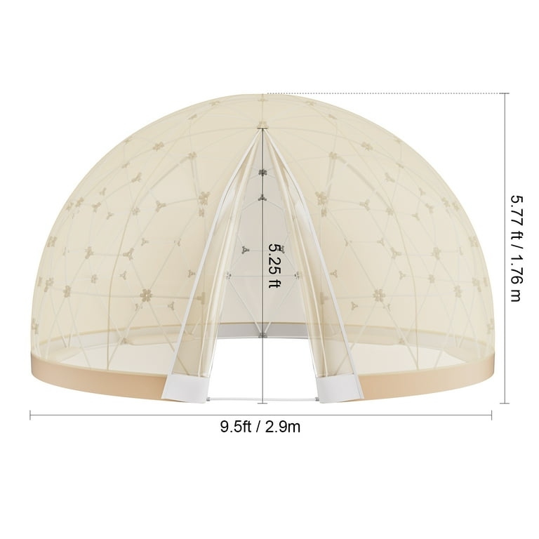KFFKFF Dome Bubble Tent, 9.5FT Dual Cover (Clear & Light Yellow