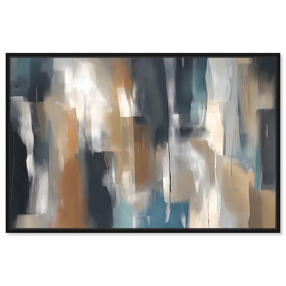 Art Remedy Modern Boho Art Canvas, 15" x 10", Black Frame, Vertical Rush