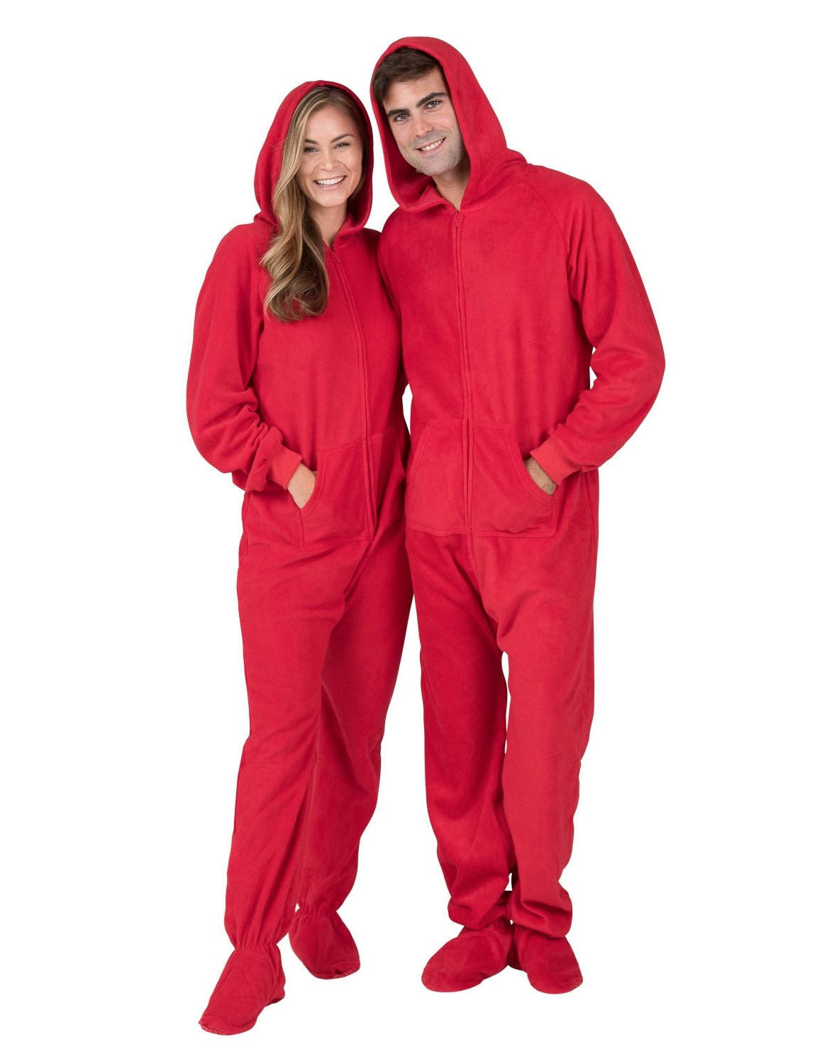 Footed Pajamas - Family Matching Chilli Red Hoodie One Pieces for Boys, Girls, Men, Women and Pets - Adult - Medium Plus/Wide (Fits 5'8 - 5'11") - image 3 of 7
