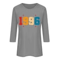 thumbnail image 4 of Vintage T Shirts For Women Crew Neck 3/4 Sleeve Print Pullover Tops Casual Stylish Comfy 1996 Graphic Tees (3XL, Gray), 4 of 4
