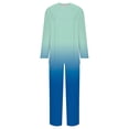 thumbnail image 5 of Tops for Women Women's 2 Piece Outfits Sweater Set Knit Pullover Tops High Waisted Pants Sweatsuits Lounge Set Ndbuld Blue 5XL, 5 of 5