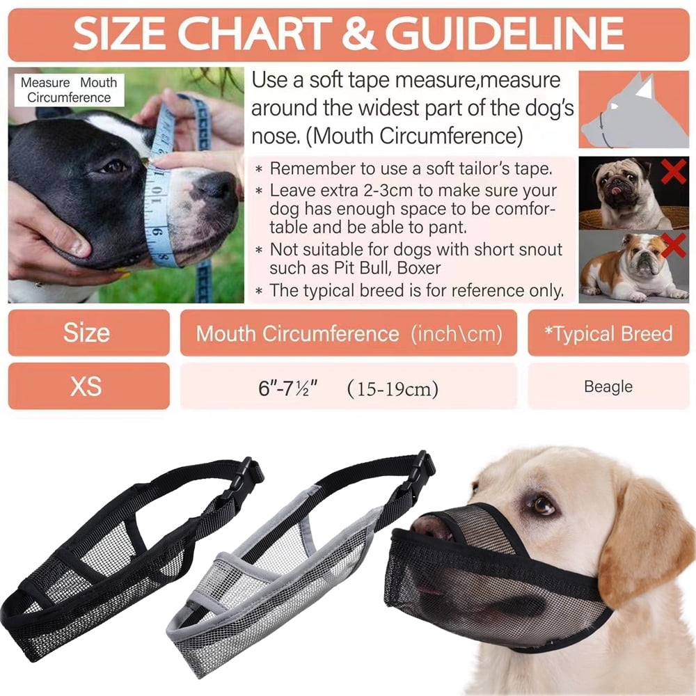 Nylon Dog Muzzle for Small Dogs Air Mesh Breathable and Drinkable Pet Muzzle