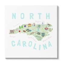 Stupell Industries North Carolina Tourist Diagram Travel & Places Painting Gallery Wrapped Canvas Print Wall Art