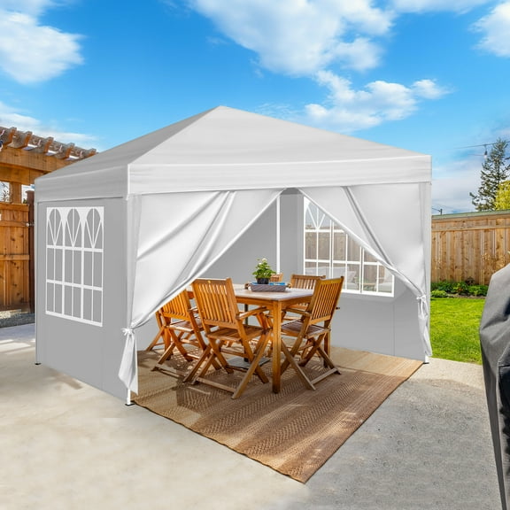 UBesGoo 10' x10' Ez POP up Wedding Party Tent Folding Gazebo Beach Canopy Tent W/carry Bag White