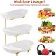 thumbnail image 5 of Frutero acrílico de 3 niveles para encimera de cocina | Cesta de servicio escalonada con soporte metálico | Almacenamiento de bocadillos de frutas y verduras que ahorra espacio | Fácil montaje, 5 of 7