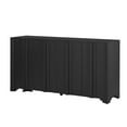 thumbnail image 5 of GZXS 59.7" 4-Door Storage Sideboard with Pine Veneer and Triangular Legs, Modern Buffet Cabinet with Intricate Linear Accents for Hallway, Living Room, Study (Black), 5 of 7