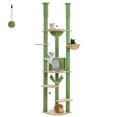 thumbnail image 2 of PAWZ Road Floor to Ceiling Cat Tree 92"-102" Adjustable Cat Tree Multi-Level Cat Tower for Indoor Cats, Green, 2 of 9