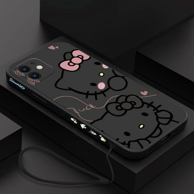 Cute Hello Kitty Phone Case For iPhone 15 14 13 12 11 Pro Max Mini X XR XSMAX SE 8 7 6S Plus Soft Liquid Silicone Cover RJ