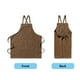 thumbnail image 3 of Delantal de lienzo TRABAJO ESPLEADO Delantales Use Delantales Cubiertas Cómodas Ropa de trabajo Cubierta Accesorio Accesorio Casas de la casa Vestido con bolsillos Khaki kenally HA011664-08, 3 of 6