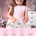 thumbnail image 3 of Juego de té IaoVueby de porcelana para niñas con funda de transporte para teteras, 3 of 7