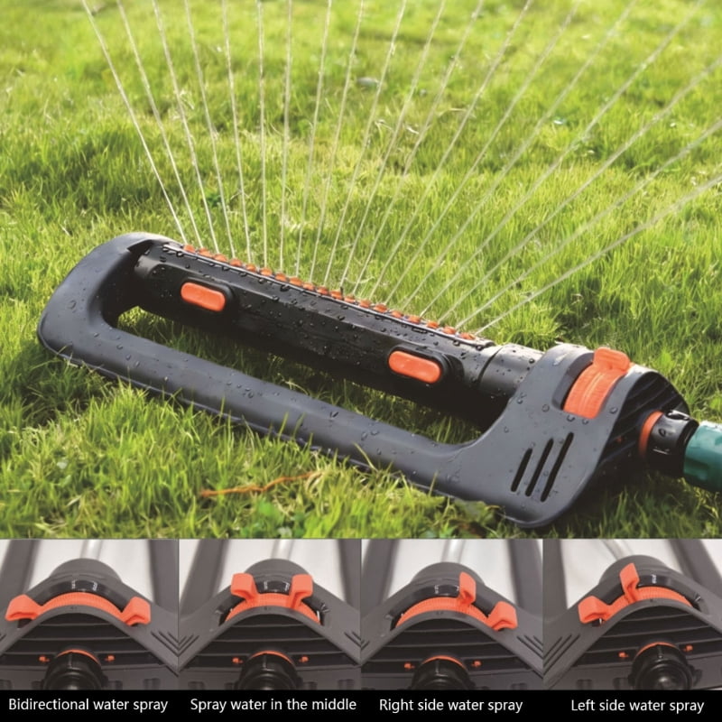 Zecic Wide Coverage 19 Hole Oscillating Sprinkler Heavy Type Rotating Lawn Sprinkler Head For Even Garden And Yard Watering