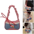 thumbnail image 2 of Lovely Lattice Shoulder Bag Sweet Underarm Bags Bows Drawstring Strap Crossbody Bag Small Purses Handbags Toted Bags, 2 of 8