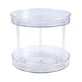 thumbnail image 2 of Plástico Spinning 2 Tier Lazy Turntable Bandeja de Almacenamiento Giratorio Organizador para Baño Vanidad Encimeras debajo del fregadero Armarios Vestidores Claro, 2 of 8