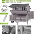 thumbnail image 2 of BUTINGLALE Chicken Coop Mobile Duck Coop with Super Large Wheels Durable Hen House 48.6" Outdoor Rabbit Hutch with Nesting Box for 3-6 Chickens, 2 of 6
