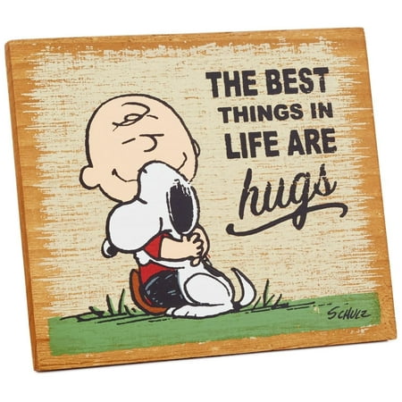 Hallmark Peanuts The Best Things are Hugs Wood Quote Sign Plaques & Signs Movies & (Best Way To Seal Wood)