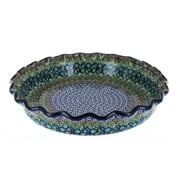 Blue Rose Polish Pottery Mardi Gras Pie Plate