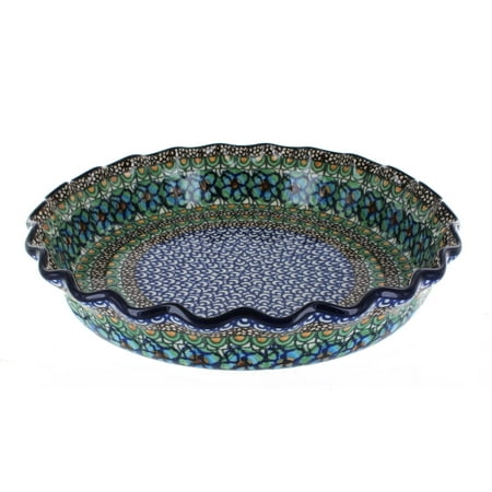 Blue Rose Polish Pottery Mardi Gras Pie Plate