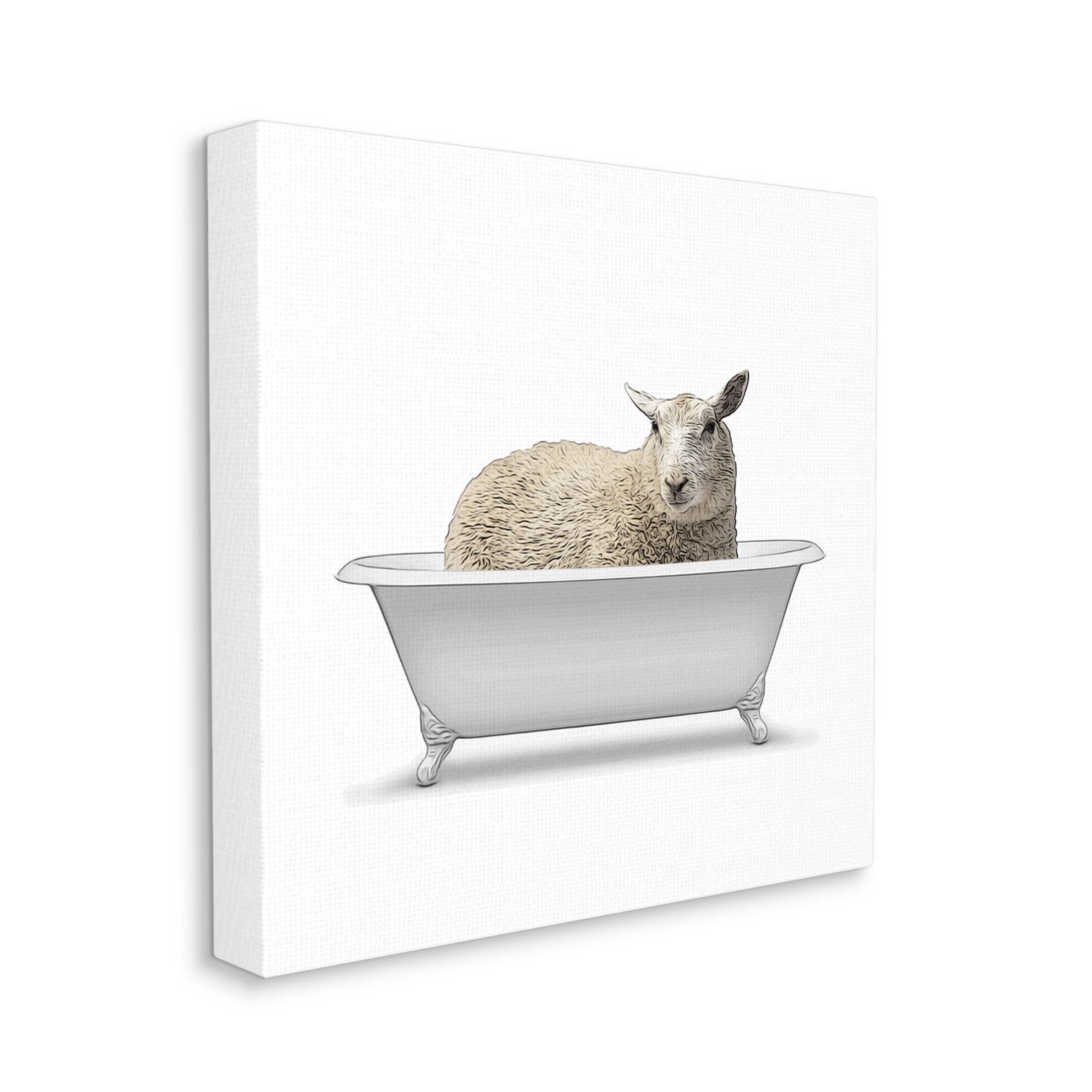 Stupell Industries Farmhouse Sheep Claw Foot Bathtub Graphic Art Gallery Wrapped Canvas Print Wall Art, Design by Annalisa Latella