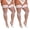 White, variant on Thigh High Stockings Plus Size, CaiDieNu 30D Stockings for Women Anti-Snag Lace Top Stay Up, 2-Pack, Black