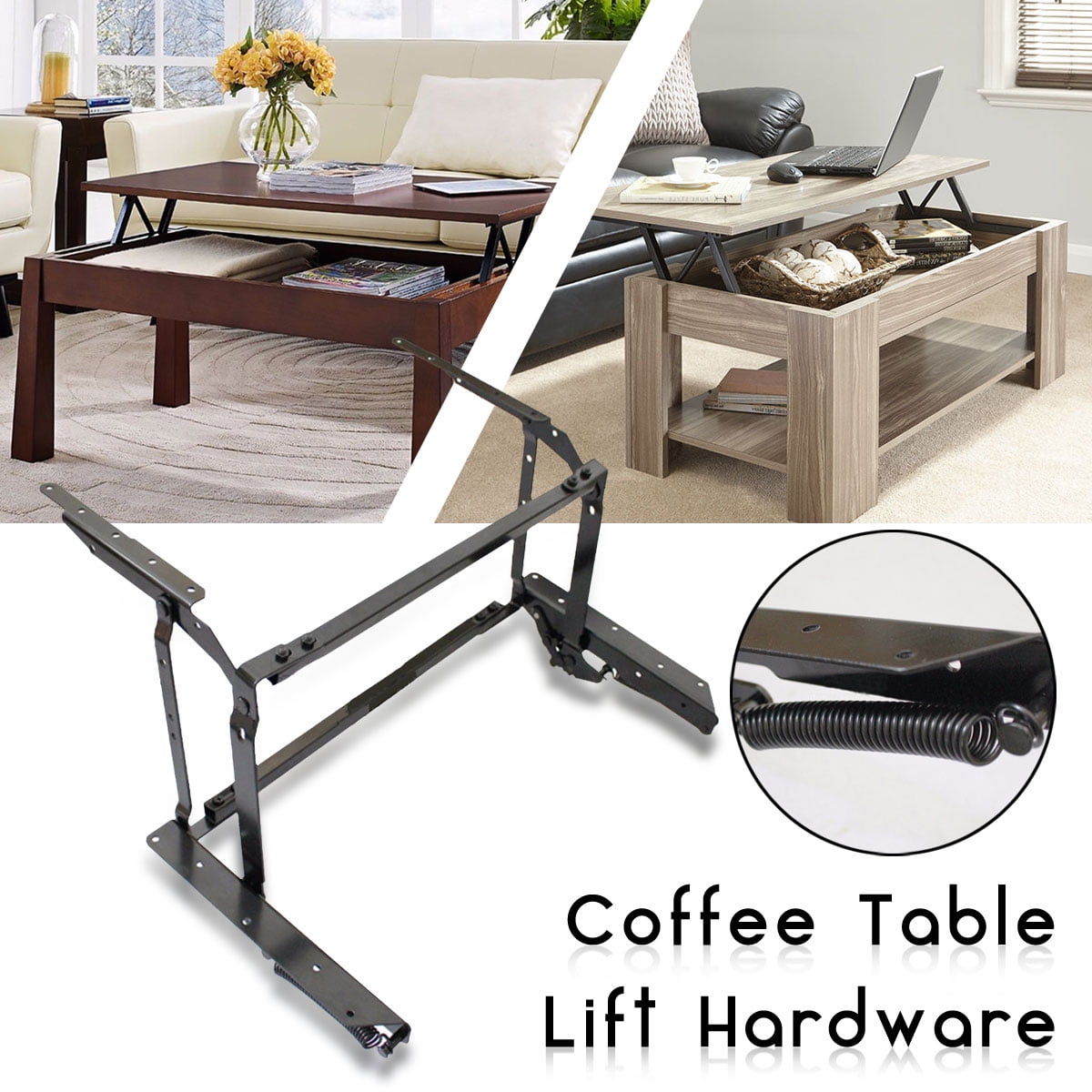 Lift Up Top Coffee Table Fitting Furniture Mechanism Spring Hinge Hardware Black