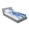 thumbnail image 2 of Ambesonne Floral Fitted Sheet & Pillow Sham Set, Iris Fresh Colors, Twinxl, Lilac Teal Ecru, 2 of 2