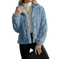 thumbnail image 5 of Women's long-sleeved comfortable and warm wool bed Coat with zipper stand collar, plus size, 5 of 7
