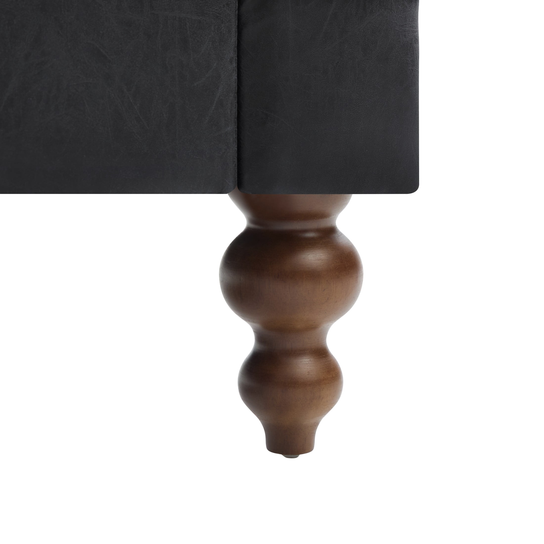 Christopher Knight Home 73.5" Chesterfield Sofa, Tufted PU Leather Couch with Flared Arms, Black