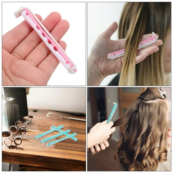 Minkissy 24pcs High Temperature Ceramic Hair Curlers for Short Hair, White and , Easy to Use Styling Tools