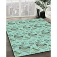 thumbnail image 2 of Ahgly Company Indoor Round Patterned Dinosaur Green Area Rugs, 4' Round, 2 of 6