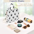 thumbnail image 5 of FORMRS Womens Corduroy Tote Bag Crossbody Shoulder Handbag with Pocket, Black Cartoon Cat Paw, 5 of 7