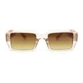 thumbnail image 2 of Womens Designer Luxury Narrow Rectangle Plastic Fashion Sunglasses Beige Pink - Brown, 2 of 4