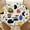 Color-Circle-Art, variant on YESAD Elastic Tablecloth For Round Tables, Waterproof Tablecover For Up To 36in Round Table, Dining Tablecover For Indoor And Outdoor, Holiday, Sunset-Botanical-Pattern