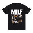 thumbnail image 1 of Camiseta divertida MILF Man I Love Felines, para amantes de los gatos, informal, de manga corta, de algodón, cómoda y holgada., 1 of 7